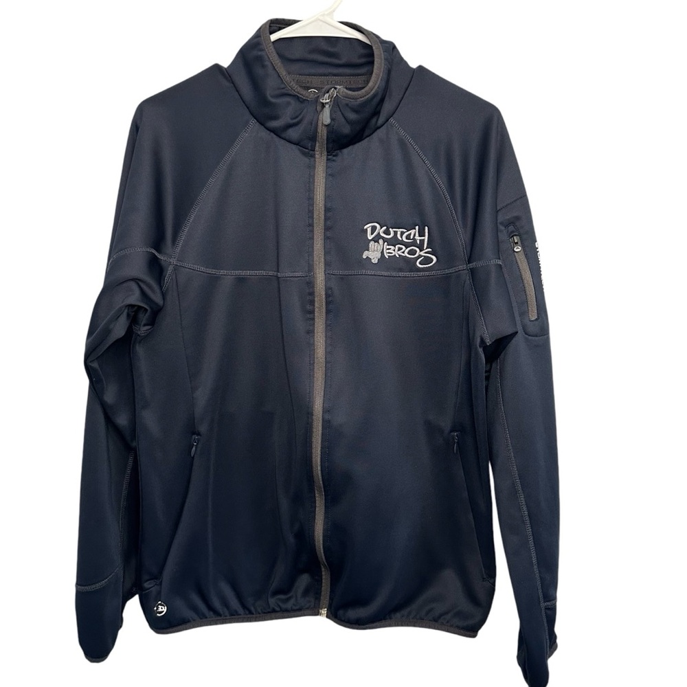 Dutch Bros SMALL Stormtech NAVY Zip Up Jacket Old School Cute DB 1992